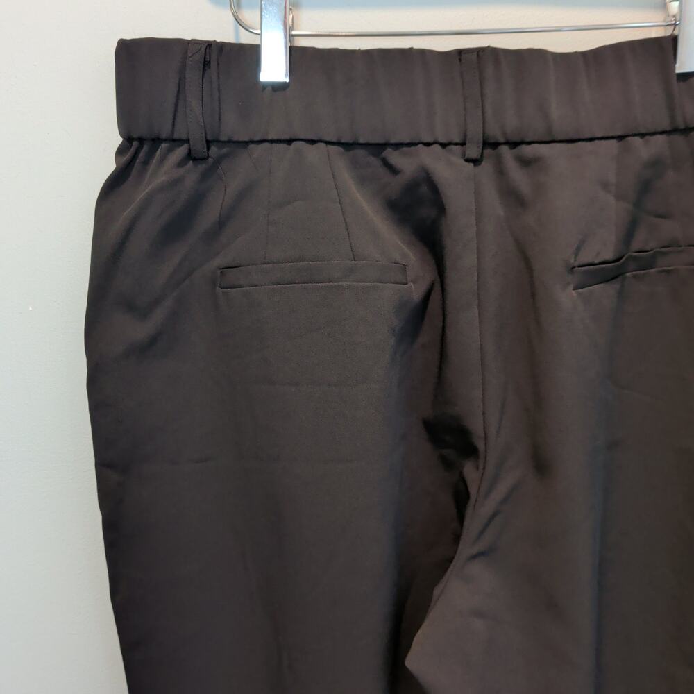 NWT Halara Sz XL Black Elastic Waist Cropped Dress Pant Pull On High Waist Flowy - Picture 3 of 6